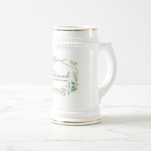 Bruiloft met groen blad van botanische tuin bierpul (Voorkant rechts)