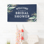 Bruiloft met groen, goud en marineblauw decor spandoek (Insitu)