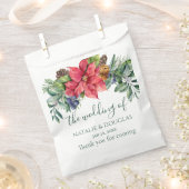 Bruiloft met groene beplanting en poinsettia bedankzakje (Geknipt)