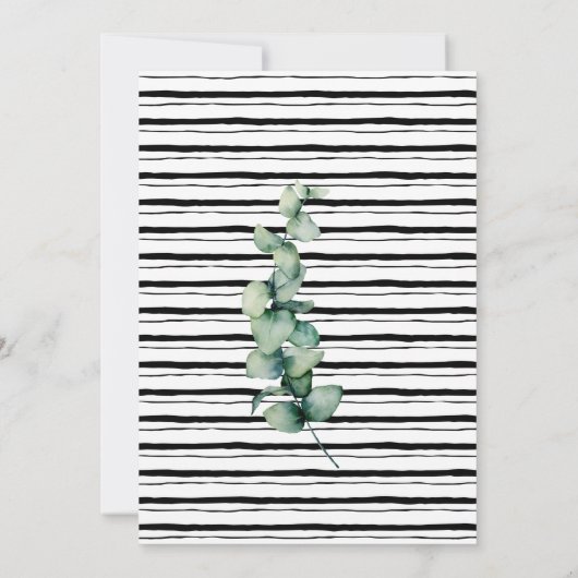 Bruiloft met groene decoratie voor koppels, minima kaart (Achterkant)