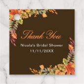 Bruiloft met herfstbladeren bedankjes labels (Voorkant)