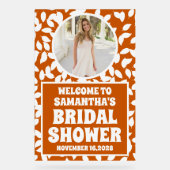 Bruiloft met herfstbladeren foto bruidsshower welk acryl bord (Voorkant)