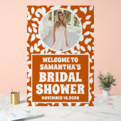 Bruiloft met herfstbladeren foto bruidsshower welk acryl bord (Huwelijk)