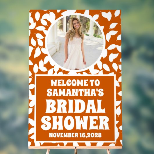 Bruiloft met herfstbladeren foto bruidsshower welk acryl bord (Neutraal)