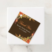 Bruiloft met herfstbladeren in herfstkleuren bedankjes labels (In situ)