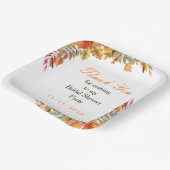 Bruiloft met herfstbladeren in herfstkleuren papieren bordje (Gebogen)