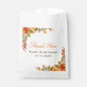 Bruiloft met herfstbladeren in herfsttinten bedankzakje (Voorkant)