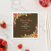 Bruiloft met herfstbladeren in rustieke stijl servet (Insitu)
