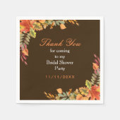 Bruiloft met herfstbladeren in rustieke stijl servet (Voorkant)