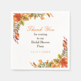 Bruiloft met herfstbladeren in rustieke stijl servet