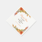 Bruiloft met herfstbladeren in rustieke stijl servet (Hoek)