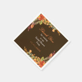 Bruiloft met herfstbladeren servet (Hoek)