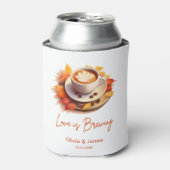 Bruiloft met herfstthema: de liefde is in de lucht blikjeskoeler (Blikje Voorkant)