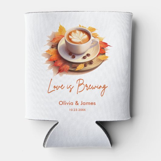 Bruiloft met herfstthema: de liefde is in de lucht blikjeskoeler (Voorkant)