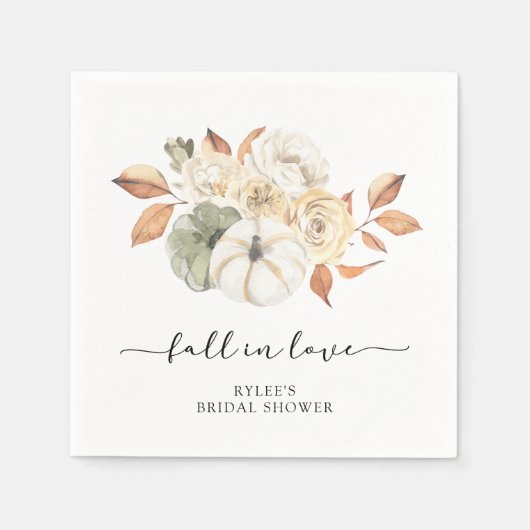 Bruiloft met herfstthema en pompoen servet (Voorkant)