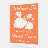 Bruiloft met herfstthema: Rustic Pumpkin Vine Acryl Bord (Hoek)