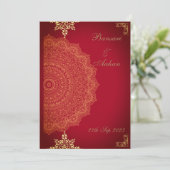 bruiloft met Hindu Red Mandala Kaart (Staand voorkant)