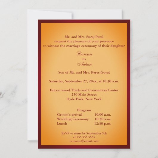 bruiloft met Hindu Red Mandala Kaart (Achterkant)