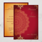 bruiloft met Hindu Red Mandala Kaart (Voorkant / Achterkant)
