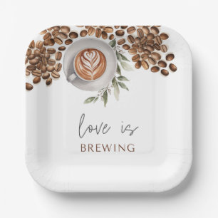 Bruiloft met koffie - Liefde in de maak Papieren Bordje