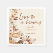 Bruiloft met koffie 'Liefde is aan de gang' Servet (Voorkant)