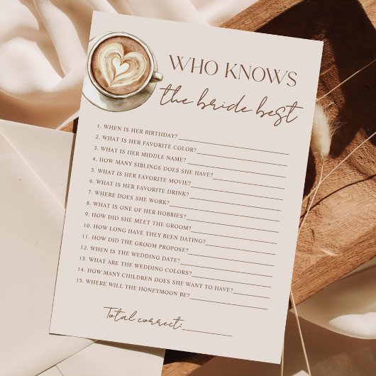 Bruiloft met koffie-thema feestdagenkaart