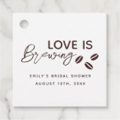 Bruiloft met Koffie Thema: Love is Brewing Bedankjes Labels (Voorkant)