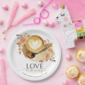 Bruiloft met Koffie Thema Papieren Bordje (Feest)