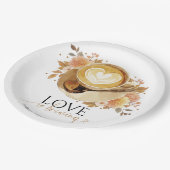 Bruiloft met Koffie Thema Papieren Bordje (Gekanteld)