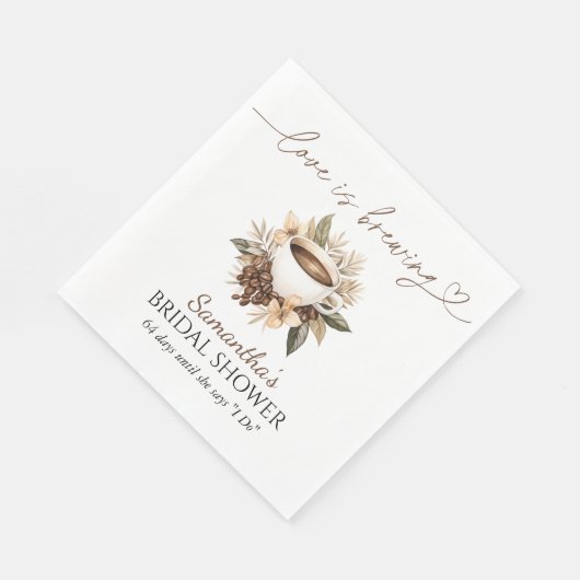 Bruiloft met koffie thema  servet (Hoek)