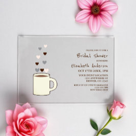 Bruiloft met koffiethema acryl uitnodigingen