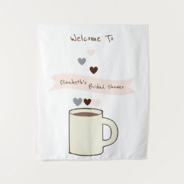 Bruiloft met koffiethema wandkleed