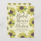 Bruiloft met landelijke zonnebloemrand groen briefkaart (Voorkant / Achterkant)