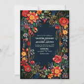 Bruiloft met levendig waterverf bloemendecor kaart (Voorkant)