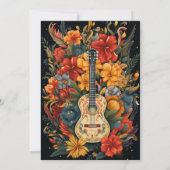 Bruiloft met levendig waterverf bloemendecor kaart (Achterkant)