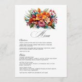 Bruiloft met levendig waterverf bloemenfeest menu (Voorkant)