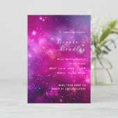 Bruiloft met Levendige Magenta Nevel Kaart (Staand voorkant)