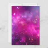 Bruiloft met Levendige Magenta Nevel Kaart (Achterkant)