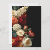 Bruiloft met levendige, sombere bloemen en zwart kaart (Achterkant)