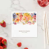 Bruiloft met levendige voorjaarsbloemen servet (Insitu)
