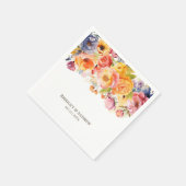 Bruiloft met levendige voorjaarsbloemen servet (Hoek)