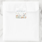 Bruiloft met levendige wilde bloemen vierkante sticker (Tas)