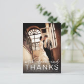 Bruiloft met liefde & Bedankt Foto Briefkaart (Staand voorkant)