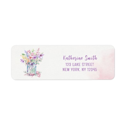 BRUILOFT MET LIEFDE IN BLOEI BRUIDSCHENK ETIKET (Voorkant)