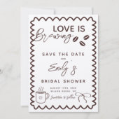 Bruiloft met Liefde is Koffie Thema Bruidsfeest Save The Date (Voorkant)