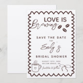 Bruiloft met Liefde is Koffie Thema Bruidsfeest Save The Date (Voorkant / Achterkant)