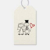 Bruiloft met Liefdeshart Ballon Cadeaulabel (Voorkant)