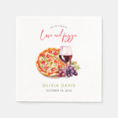 Bruiloft met Love and Pizza Servet (Voorkant)