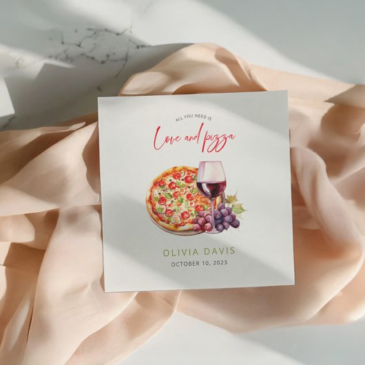 Bruiloft met Love and Pizza Servet