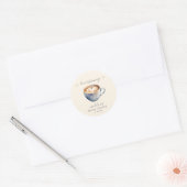 Bruiloft met 'Love is Brewing Coffee' thema Ronde Sticker (Envelop)